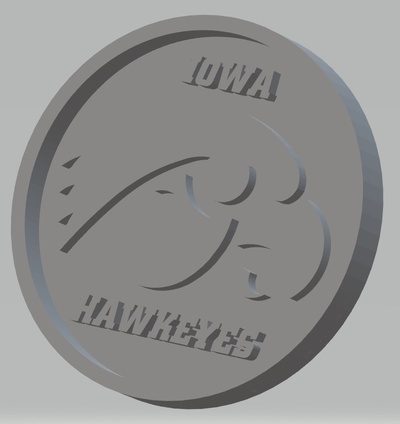 universität of iowa hawkeyes pinshape untersetzer 3d print model - Mito3D