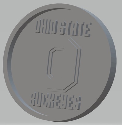 ohio università buckeyes forma spillo ohio university 3d print model - Mito3D