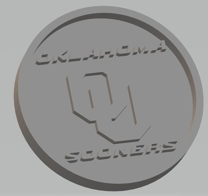 university of oklahoma - sooners pinshape coaster 3d print model - Mito3D