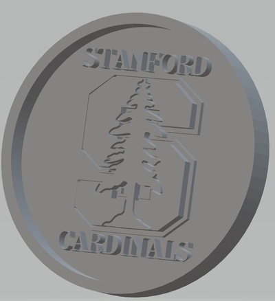 stanford university - cardinal pinshape coaster 3d print model - Mito3D