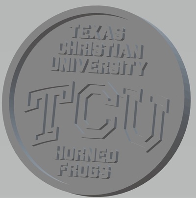 texas christian university - horned frogs pinshape coaster 3d print model - Mito3D