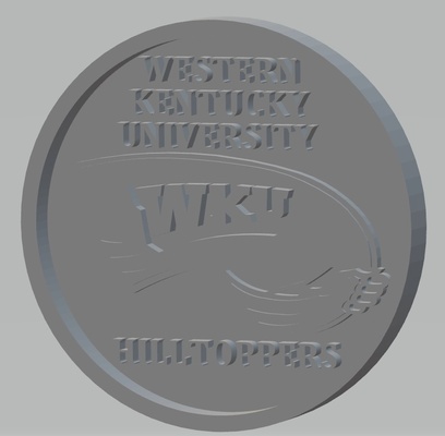 western kentucky university - hilltoppers pinshape coaster 3d print model - Mito3D