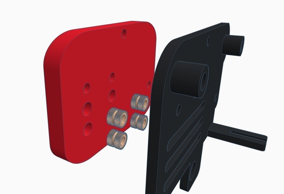 red et4 5 placa montaje hotend forma alfiler 3d print model - Mito3D