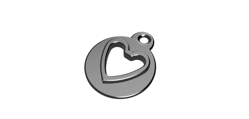 heart key chain charm pinshape heart-key-chain-charm 3d print model - Mito3D