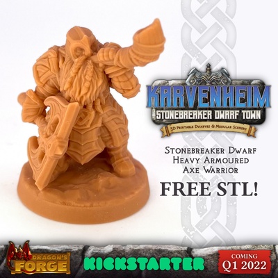 free stonebreaker dwarf stl karvenheim kickstarter preview pinshape 3d print model - Mito3D