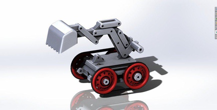 digger braço robô tanque brinquedo projeto pinshape robótica móvel micro 3d print model - Mito3D
