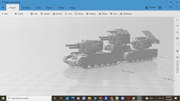 kv6 iğne şekli tank 3d print model - Mito3D