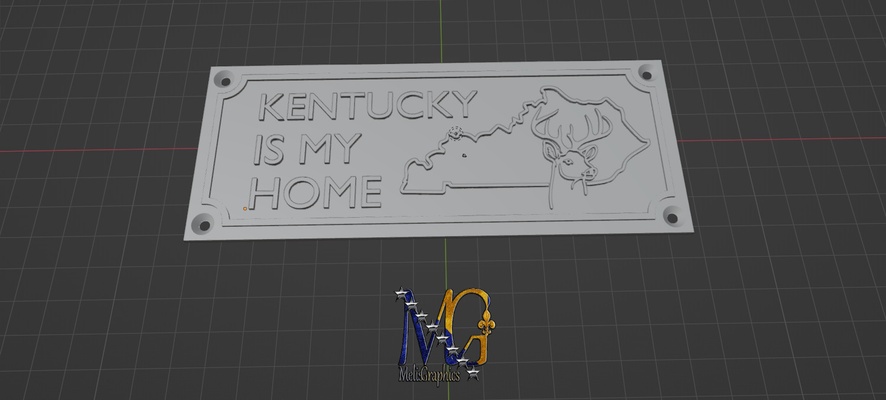 kentucky is my hogar casa firmar stl 3d impresión expediente forma alfiler 3d print model - Mito3D