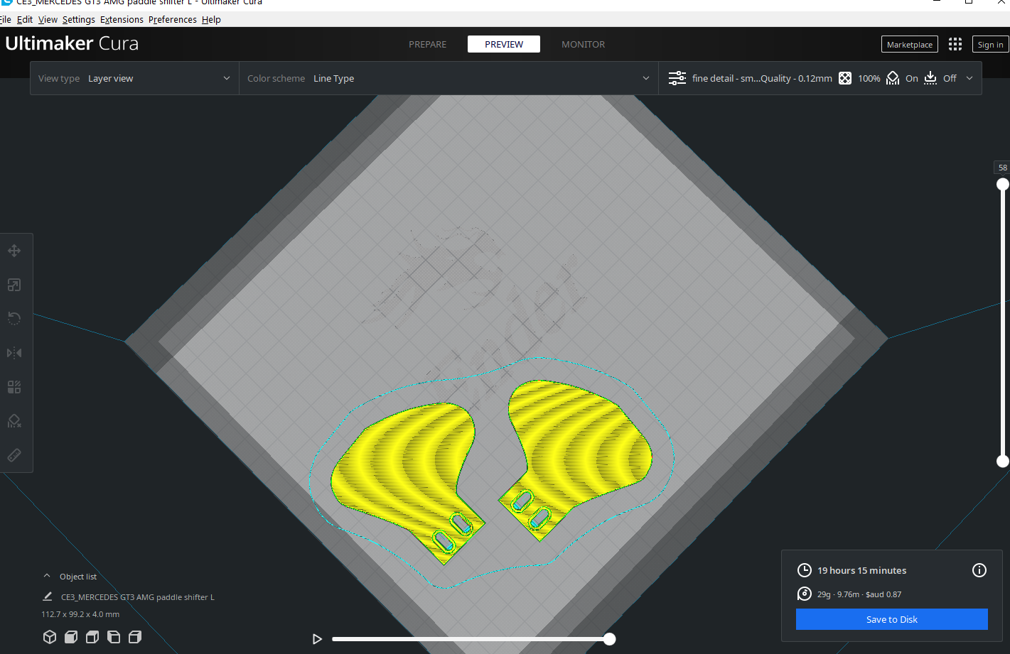 mercedes amg gt3 genuina shifter pagaia stampa forma spillo fanatec 3D print model - Mito3D