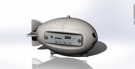 zeppelin hindenburg mp3 player & speaker pinshape blimp 3d print model - Mito3D