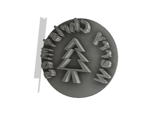 magdalena sello contento navidad árbol forma alfiler happy christmas cup cake stamp 3d print model - Mito3D