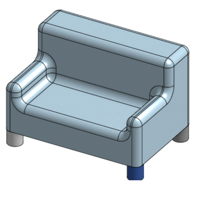 couch pinshape furniture 3d print model - Mito3D