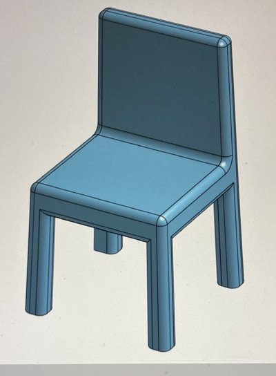 yemek sandalye iğne şekli mobilya 3d print model - Mito3D