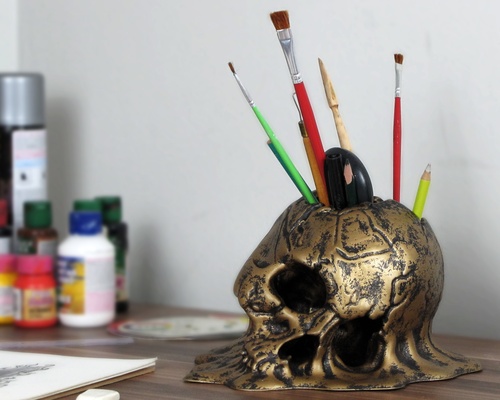 fusible crâne table organisateur forme d'épingle 3d print model - Mito3D