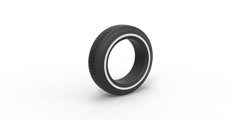 moulé pression lowrider pneu échelle 1 to 10 forme d'épingle 3d print model - Mito3D