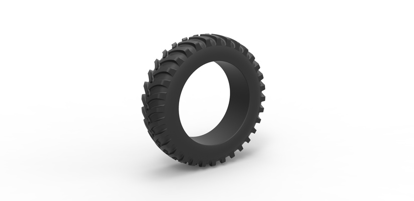 diecast tractor tire scale 1 to 25 pinshape 3d print model - Mito3D