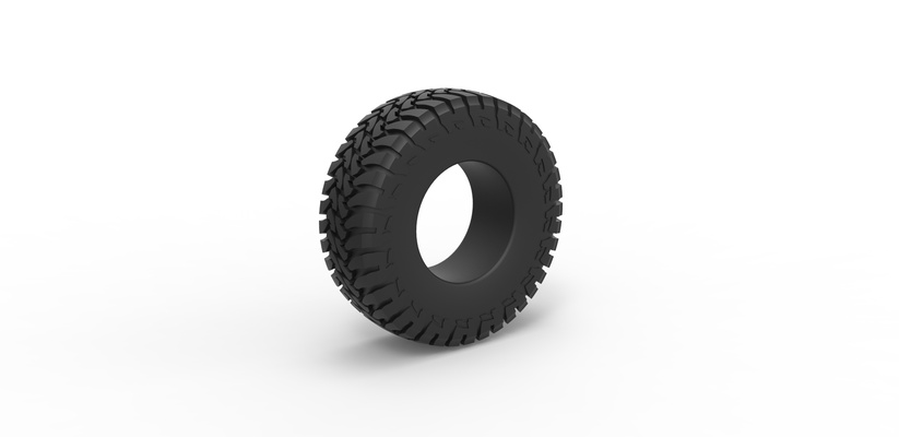 diecast trophy truck tire scale 1 to 10 pinshape 3d print model - Mito3D