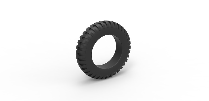 diecast old truck tire scale 1 to 25 pinshape 3d print model - Mito3D
