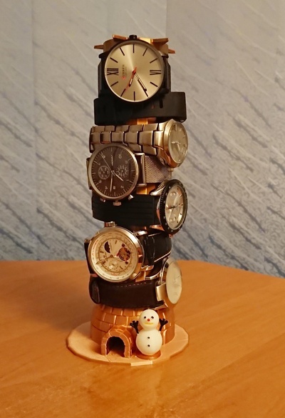 orologio titolare supporto forma spillo watch stand 3d print model - Mito3D