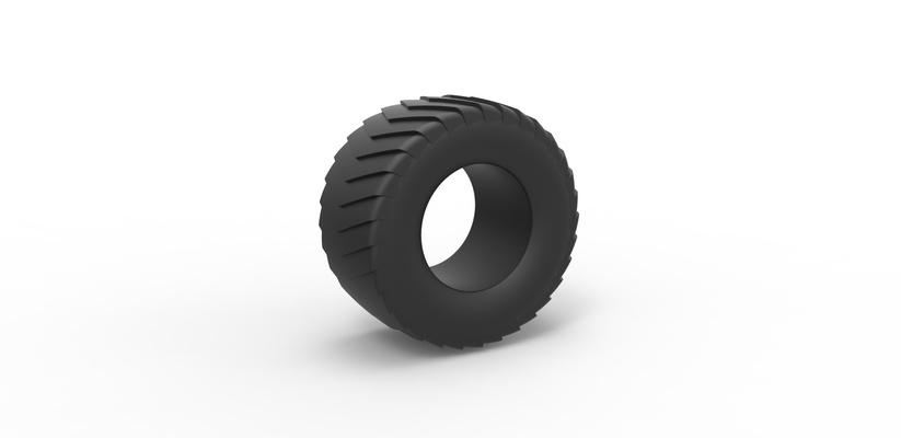 diecast pulling truck tire scale 1 to 10 pinshape 3d print model - Mito3D