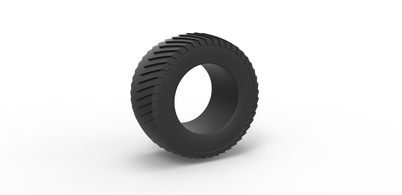 fundido presión tracción tractor posterior neumático escala 1 to 25 forma alfiler 3d print model - Mito3D