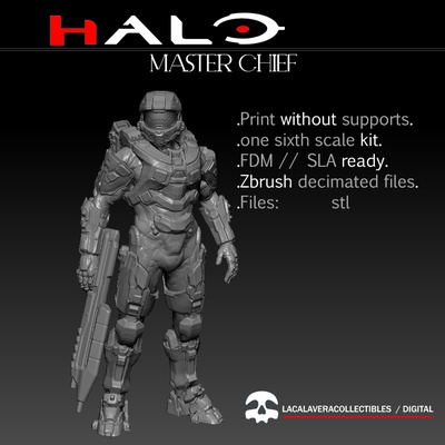 master chief halo 1 6 scale kit pinshape 3d print model - Mito3D