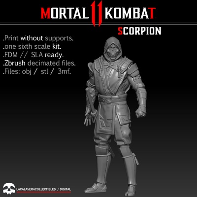 scorpion mk11 one sixth scale kit pinshape 3d print model - Mito3D