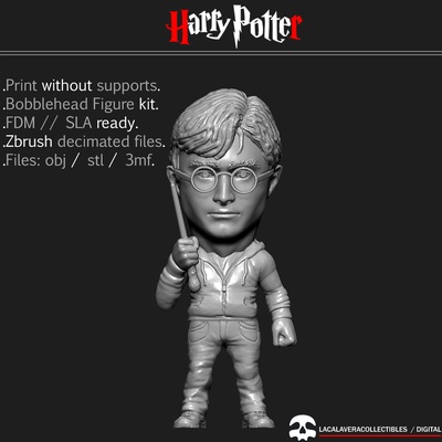 harry potter bobblehead pla kit pinshape 3d print model - Mito3D