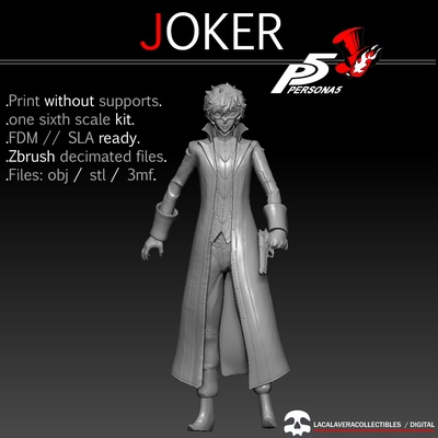 persona 5 joker one sixth scale kit pinshape 3d print model - Mito3D