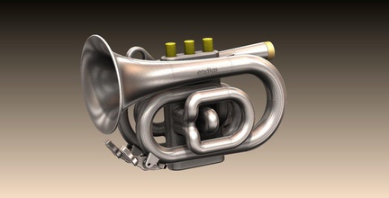 size pocket cornet pinshape trumpet mouthpiece brass 3d print model - Mito3D