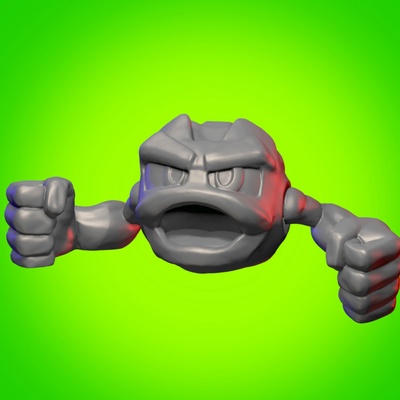 pokemon geodude articulated print-in-place pinshape 3d print model - Mito3D