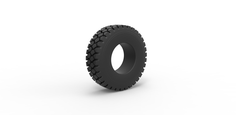 diecast militares caminhão pneu escala 1 to 25 alfinete 3d print model - Mito3D