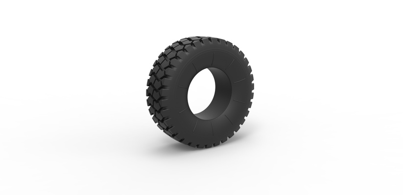 diecast military truck tire 2 scale 1 to 25 pinshape 3d print model - Mito3D