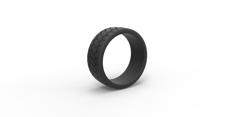 diecast truck profile tire scale 1 to 25 pinshape 3d print model - Mito3D