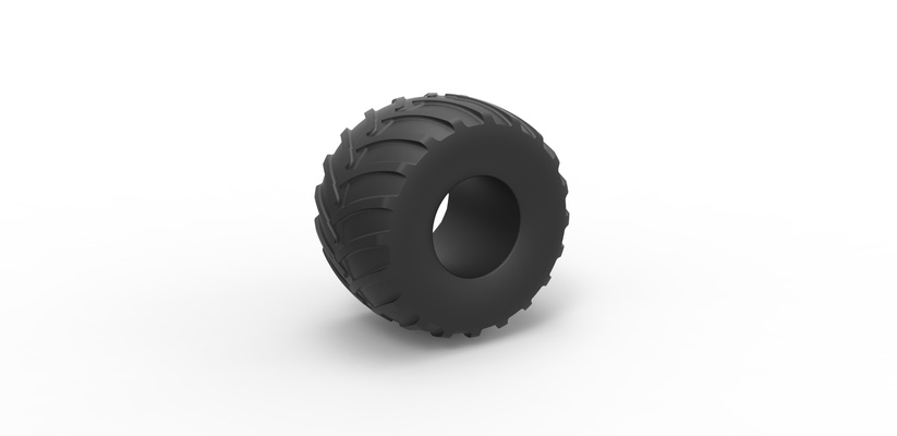 diecast monster truck tire scale 1 to 25 pinshape 3d print model - Mito3D
