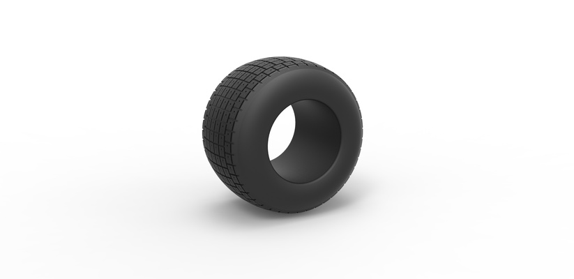 diecast race tire 2 scale 1 to 10 pinshape 3d print model - Mito3D