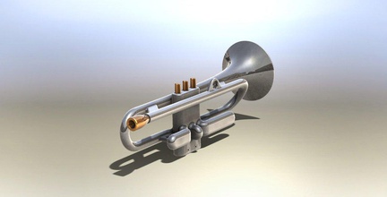 trumpet 1 12 size pinshape 3d print model - Mito3D