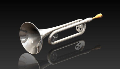 corne pinshape trompette instrument musique l'embout buccal cornet 3d print model - Mito3D