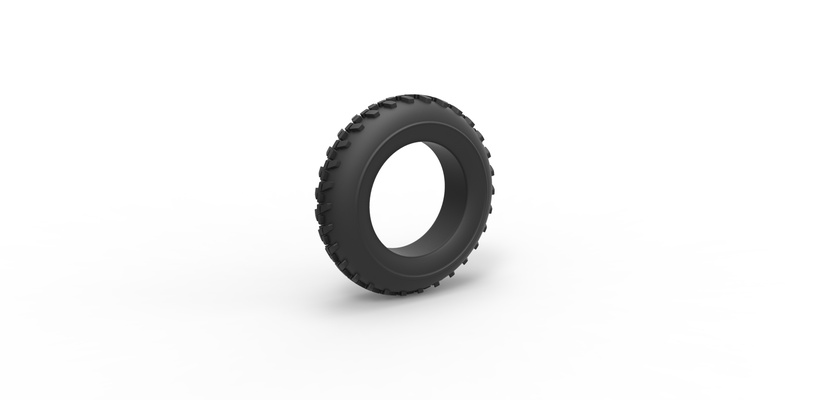 diecast dune buggy tire 2 scale 1 to 10 pinshape 3d print model - Mito3D
