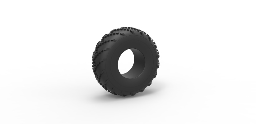 diecast pressure tire scale 1 to 25 pinshape 3d print model - Mito3D