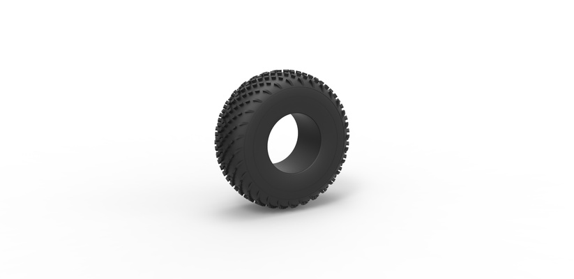 moulé pression pneu 2 échelle 1 to 25 forme d'épingle 3d print model - Mito3D