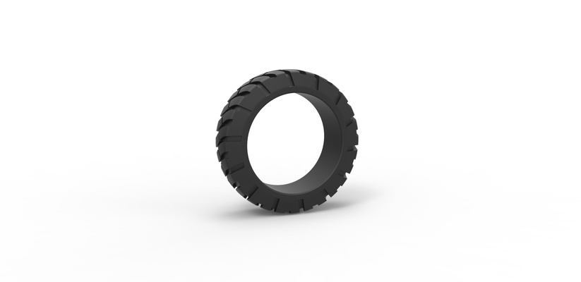 diecast estrada pneu escala 1 to 25 alfinete 3d print model - Mito3D