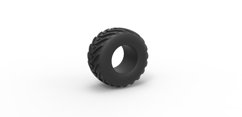 diecast estrada pneu 3 escala 1 to 25 alfinete 3d print model - Mito3D