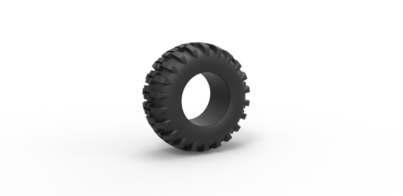 moulé pression route pneu 4 échelle 1 to 25 forme d'épingle 3d print model - Mito3D