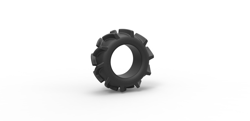 moulé pression route pneu 9 échelle 1 to 25 forme d'épingle 3d print model - Mito3D