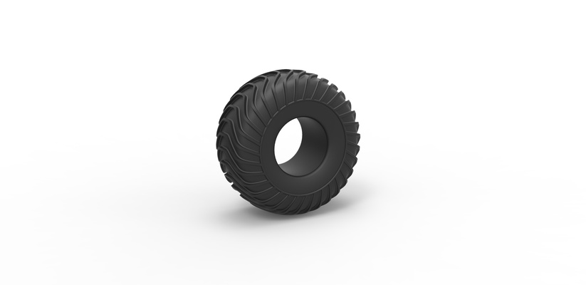 diecast offroad tire 10 scale 1 to pinshape 3d print model - Mito3D