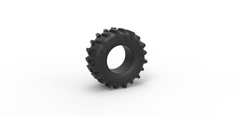 moulé pression route pneu 12 échelle 1 to 25 forme d'épingle 3d print model - Mito3D