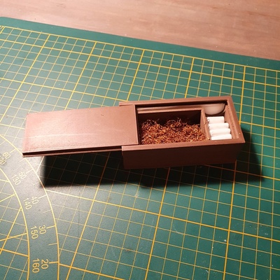 arrollado cigarrillo caja forma alfiler tabaco 3d print model - Mito3D