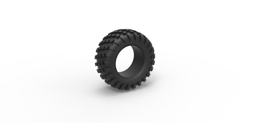 moulé pression route pneu 14 échelle 1 to 25 forme d'épingle 3d print model - Mito3D