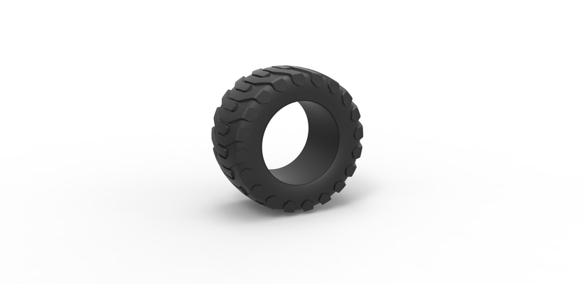moulé pression route pneu 15 échelle 1 to 25 forme d'épingle 3d print model - Mito3D